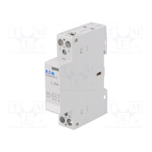 CR2020012; Contactor: 2-pole installation; NO x2; 12VAC; 20A; DIN; CR20; EATON ELECTRIC