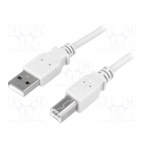 CU0007; Cable; USB 2.0; USB A plug,USB B plug; nickel plated; 1.8m; grey; LOGILINK