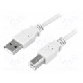 CU0008; Cable; USB 2.0; USB A plug,USB B plug; nickel plated; 3m; grey; LOGILINK