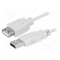 CU0011; Cable; USB 2.0; USB A socket,USB A plug; nickel plated; 3m; grey; LOGILINK