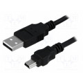CU0014; Cable; USB 2.0; USB A plug,USB B mini plug; nickel plated; 1.8m; LOGILINK