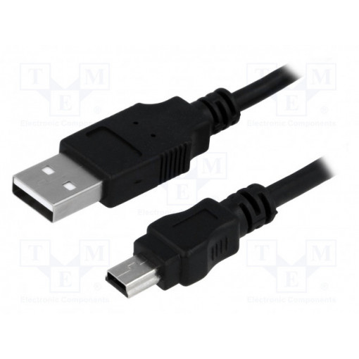 CU0014; Cable; USB 2.0; USB A plug,USB B mini plug; nickel plated; 1.8m; LOGILINK