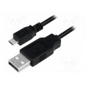 CU0058; Cable; USB A plug,USB B micro plug; nickel plated; 1m; black; LOGILINK