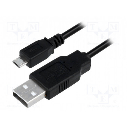 CU0058; Cable; USB A plug,USB B micro plug; nickel plated; 1m; black; LOGILINK