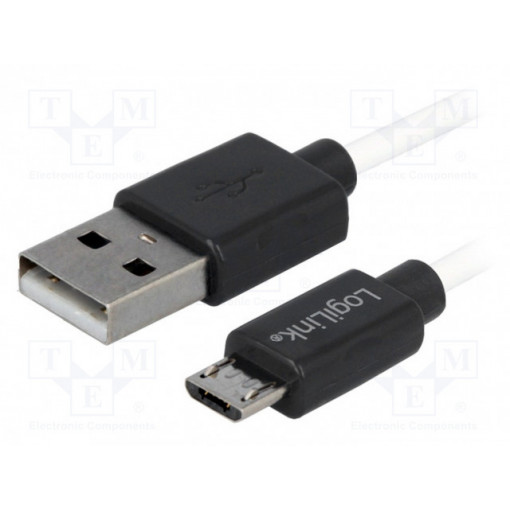 CU0063; Cable; USB 2.0; USB A plug,USB B micro plug; nickel plated; 1.8m; LOGILINK