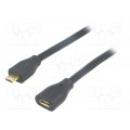 CU0120; Cable; USB 2.0; USB B micro plug,USB B micro socket; 0.5m; black; LOGILINK