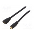 CU0125; Cable; USB 2.0; USB B micro plug,USB B micro socket; 5m; black; LOGILINK