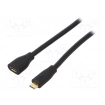 CU0125; Cable; USB 2.0; USB B micro plug,USB B micro socket; 5m; black; LOGILINK