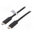 CU0128; Cable; USB 3.1; both sides,USB C plug; 0.5m; black; 10Gbps; LOGILINK
