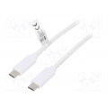 CU0130; Cable; USB 3.1; both sides,USB C plug; 0.5m; white; 10Gbps; LOGILINK