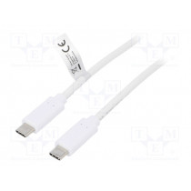 CU0131; Cable; USB 3.1; both sides,USB C plug; 1m; white; 10Gbps; LOGILINK