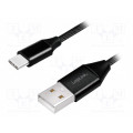 CU0140; Cable; USB 2.0; USB A plug,USB C plug; 1m; black; LOGILINK