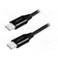 CU0154; Cable; USB 2.0; both sides,USB C plug; 1m; black; LOGILINK