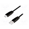 CU0157; Cable; USB 2.0; USB A plug,USB C plug; 1m; black; LOGILINK