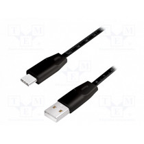 CU0157; Cable; USB 2.0; USB A plug,USB C plug; 1m; black; LOGILINK