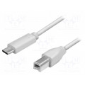 CU0160; Cable; USB 2.0; USB B plug,USB C plug; 1m; grey; LOGILINK