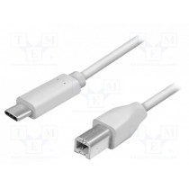 CU0160; Cable; USB 2.0; USB B plug,USB C plug; 1m; grey; LOGILINK