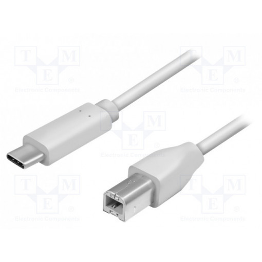 CU0160; Cable; USB 2.0; USB B plug,USB C plug; 1m; grey; LOGILINK