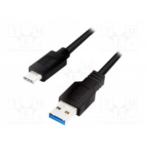 CU0170; Cable; USB 3.0; USB A plug,USB C plug; 2m; black; LOGILINK
