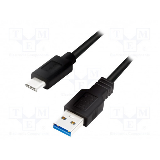 CU0170; Cable; USB 3.0; USB A plug,USB C plug; 2m; black; LOGILINK