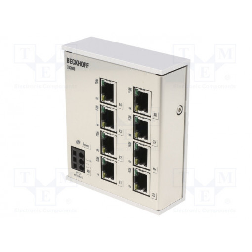CU2008; Industrial module: switch Ethernet; unmanaged; 24VDC; RJ45; IP20; Beckhoff Automation