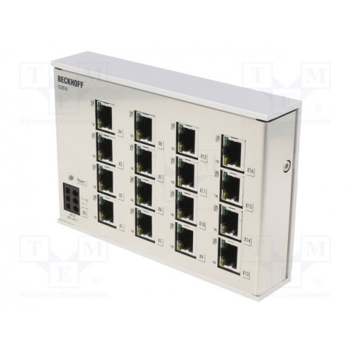 CU2016; Industrial module: switch Ethernet; unmanaged; 24VDC; RJ45; IP20; Beckhoff Automation