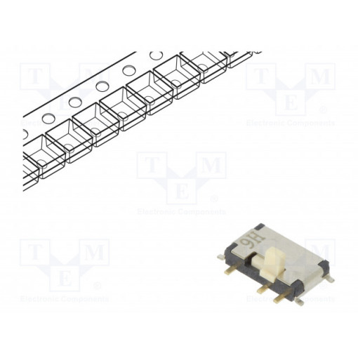 CUS-22TB; Switch: slide; Pos: 2; DPDT; 0.3A/4VDC; ON-ON; Mounting: SMT; Nidec Copal Electronics
