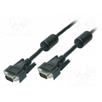 CV0016; Cable; D-Sub 15pin HD plug,both sides; black; 10m; LOGILINK
