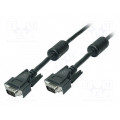 CV0017; Cable; D-Sub 15pin HD plug,both sides; black; 15m; LOGILINK