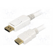 CV0055; Cable; DisplayPort plug,HDMI plug; 2m; white; LOGILINK
