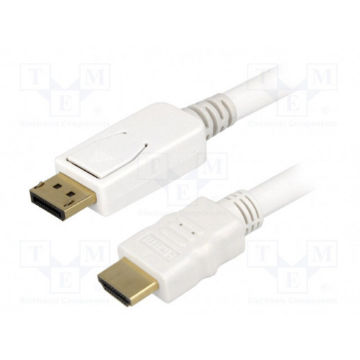 CV0055; Cable; DisplayPort plug,HDMI plug; 2m; white; LOGILINK