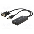 CV0060; Cable; D-Sub 15pin HD plug,HDMI socket,USB A plug; black; LOGILINK