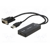 CV0060; Cable; D-Sub 15pin HD plug,HDMI socket,USB A plug; black; LOGILINK