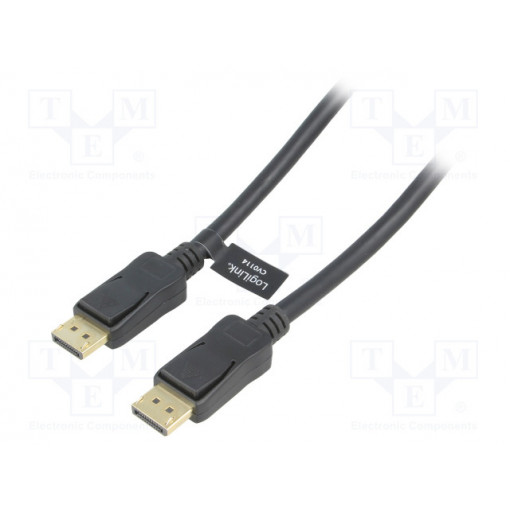CV0114; Cable; DisplayPort 1.2; DisplayPort plug,both sides; 20m; black; LOGILINK