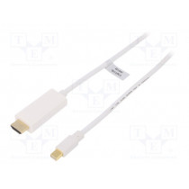 CV0122; Cable; DisplayPort 1.2; mini DisplayPort plug,HDMI plug; 1m; LOGILINK