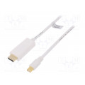 CV0124; Cable; DisplayPort 1.2; mini DisplayPort plug,HDMI plug; 3m; LOGILINK