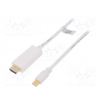 CV0124; Cable; DisplayPort 1.2; mini DisplayPort plug,HDMI plug; 3m; LOGILINK