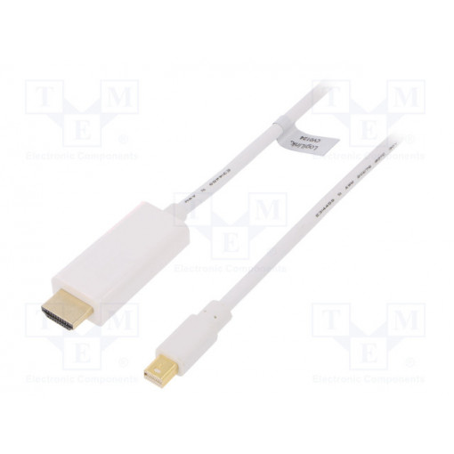 CV0124; Cable; DisplayPort 1.2; mini DisplayPort plug,HDMI plug; 3m; LOGILINK