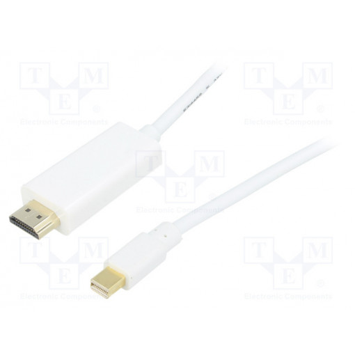 CV0125; Cable; DisplayPort 1.2; mini DisplayPort plug,HDMI plug; 5m; LOGILINK