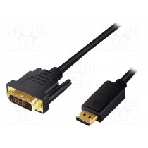 CV0131; Cable; DisplayPort 1.2; DisplayPort plug,DVI-D (24+1) plug; 2m; LOGILINK