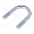 CB.6..18..37; U-bolt; B; steel; zinc; Thread len: 14mm; Int.width: 18mm; H: 37mm; DROMET CB.6..18..37; U-bolt; B; steel; zinc; Thread len: 14mm; Int.width: 18mm; H: 37mm; DROMET
