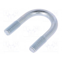 CB.6..18..37; U-bolt; B; steel; zinc; Thread len: 14mm; Int.width: 18mm; H: 37mm; DROMET CB.6..18..37; U-bolt; B; steel; zinc; Thread len: 14mm; Int.width: 18mm; H: 37mm; DROMET