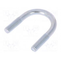 CB.6..23..40; U-bolt; B; steel; zinc; Thread len: 16mm; Int.width: 23mm; H: 40mm; DROMET CB.6..23..40; U-bolt; B; steel; zinc; Thread len: 16mm; Int.width: 23mm; H: 40mm; DROMET
