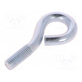HO.8.60; Hook; ring; steel; zinc; Thread len: 20mm; Overall len: 60mm; DROMET