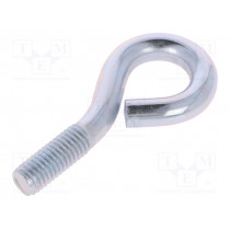 HO.8.60; Hook; ring; steel; zinc; Thread len: 20mm; Overall len: 60mm; DROMET