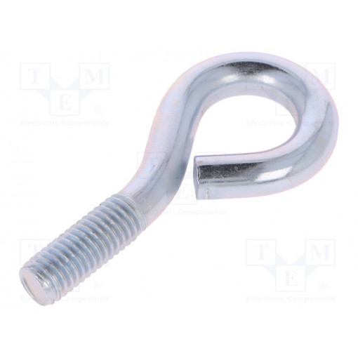 HO.8.60; Hook; ring; steel; zinc; Thread len: 20mm; Overall len: 60mm; DROMET
