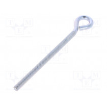 HO.8160; Hook; ring; steel; zinc; Thread len: 120mm; Overall len: 160mm; DROMET