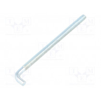 HP.6110; Hook; straight; steel; zinc; Thread len: 94mm; Overall len: 100mm; DROMET