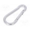 KSO.4.40; Snap hook; steel; for rope; 40mm; zinc; Size: 4mm; DROMET KSO.4.40; Snap hook; steel; for rope; 40mm; zinc; Size: 4mm; DROMET
