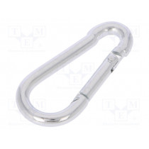 KSO.4.40; Snap hook; steel; for rope; 40mm; zinc; Size: 4mm; DROMET KSO.4.40; Snap hook; steel; for rope; 40mm; zinc; Size: 4mm; DROMET
